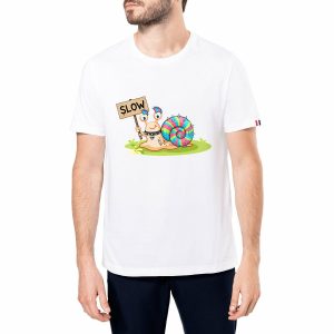 visual_Blanc tee-shirt slow life